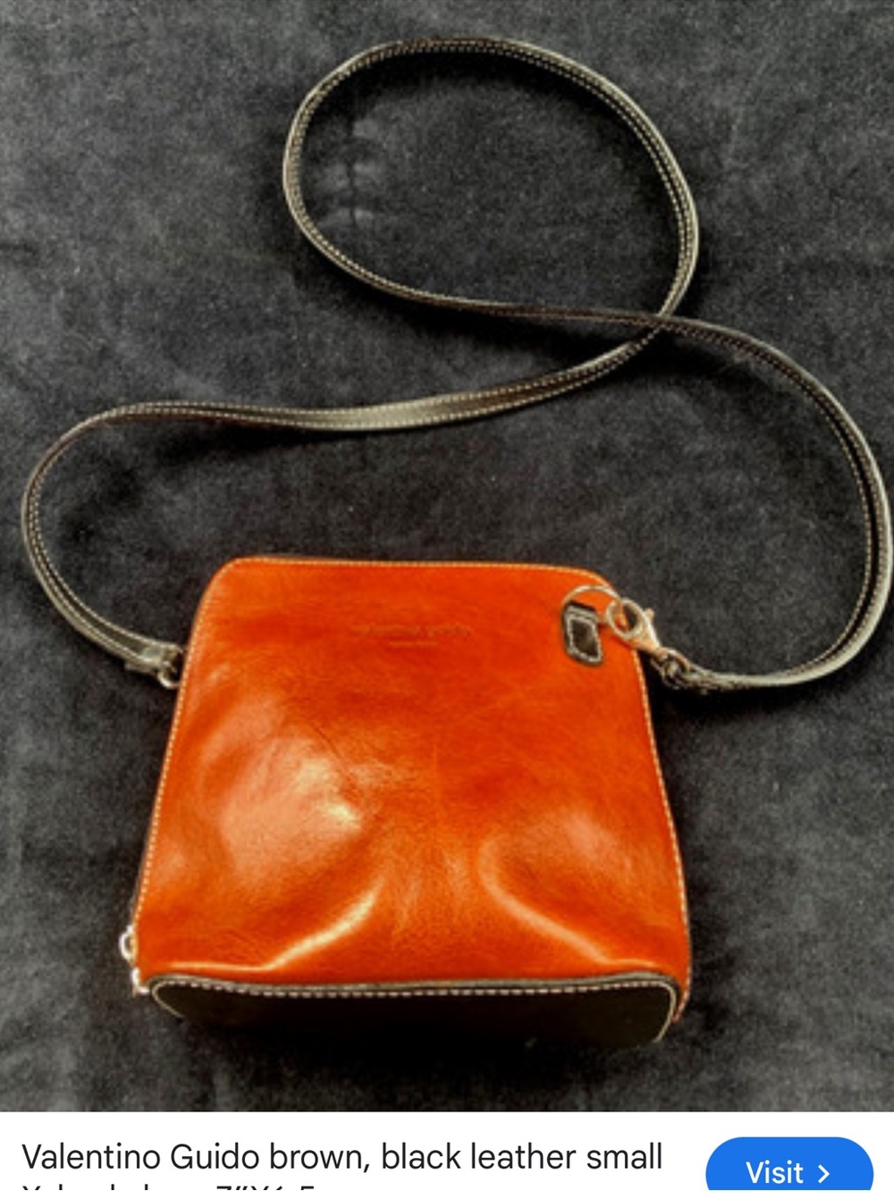 Vera Pelle orange Italian leather crossbody
